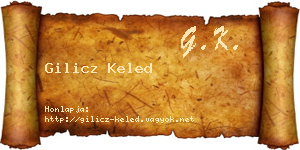 Gilicz Keled névjegykártya